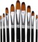 Artist Paint Brushes Set,9 Pcs Professional Filbert Brushes for Acrylic Oil Watercolor Gouache Painting Kits with Long Handle Nylon Hair Black